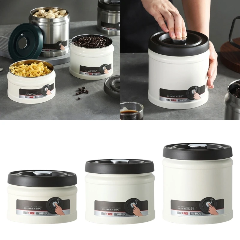 

Grade Vacuum Freshness Jar Moisture-proof Coffee Canister with Vacuum Lid Vacuum Lunch Box for Office Use 87HA