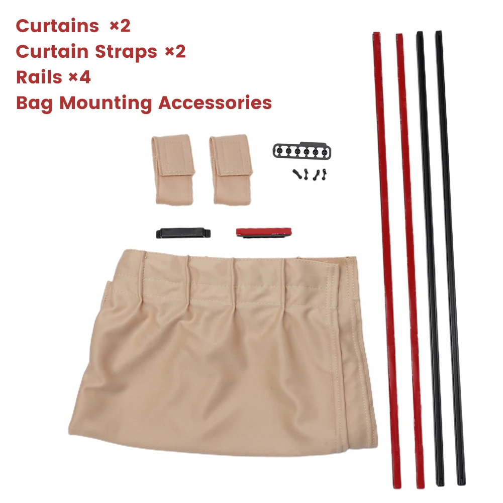 

VIP Style Car Window Casement Curtains 2Pcs with Anti Sunshade Visor for Vehicle Privacy and Sunlight Filtering