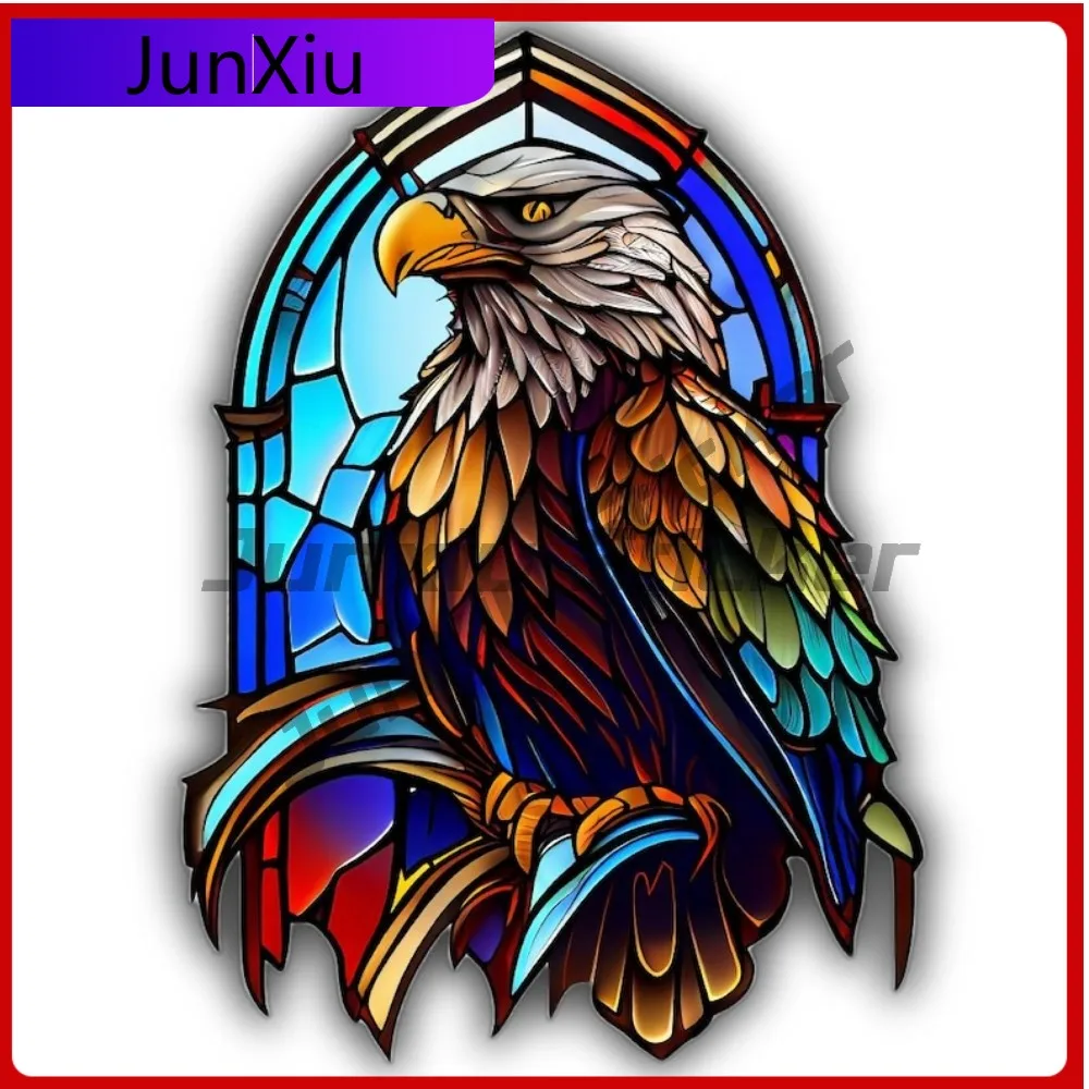 

Bald Eagle Stained Color Art Vinyl Sticker Patriotic Waterproof Decal Styling Car Water Bottle Laptop Truck Camper Decals Pvc