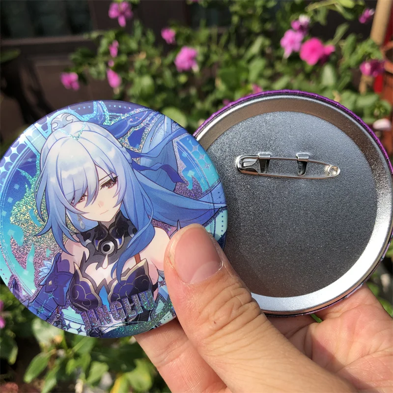 68mm Game Honkai: Star Rail Luocha Imbibitor Lunae Blade Kafka Seele Cosplay Badge Pin SPTE Tinplate Brooch Accessories Prop