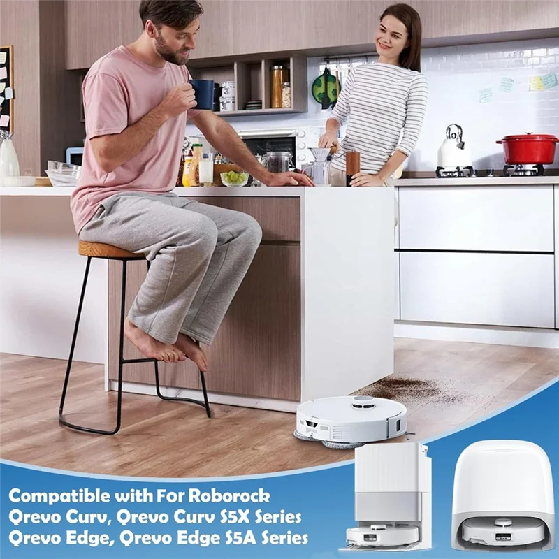 ABZA-مجموعة صيانة كاملة للمكانس الروبوتية Roborock Qrevo Curv، Curv S5X، Edge، وEdge S5A