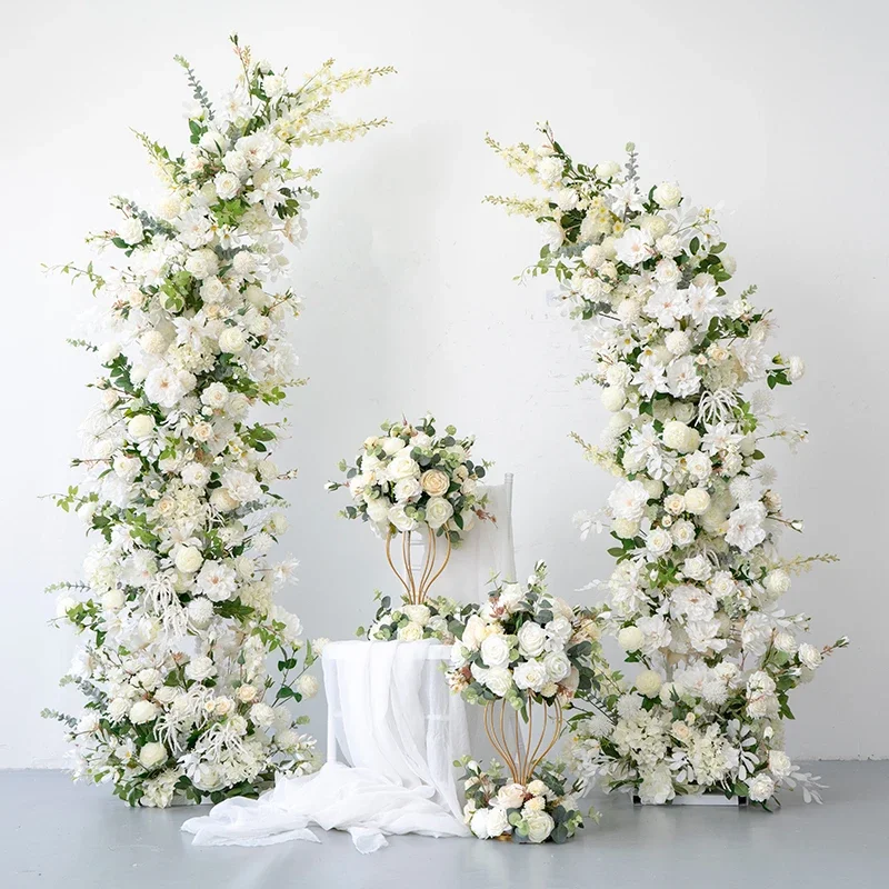 

Wedding DIY decorative floral arrangement white horn arch flower, simulated flower fake flower handmade photography