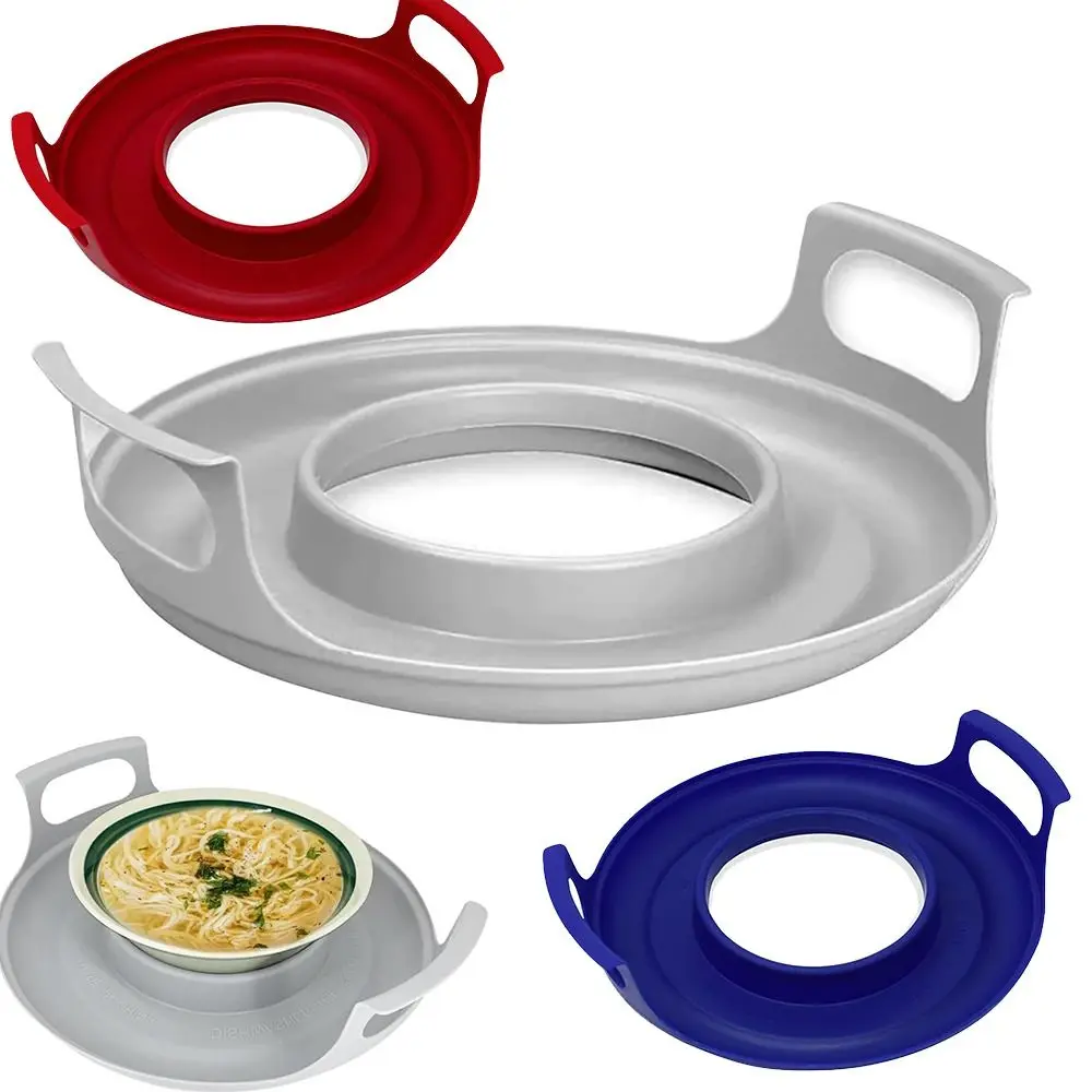 Anti-deformed Microwave Plate Tray Durable PP Easy to Clean Steam Holder For Bowls, Kitchen Plate Microwave Plates Holder