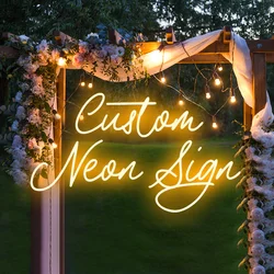 Custom Neon Led Light Personalized Custom Name Logo Wall Decor Neon Sign For Store Wedding Happy Birthday Party Bar Neon Sign