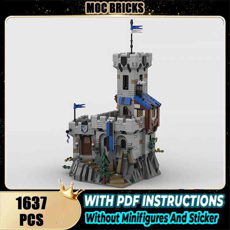 

Valley Castle Scene Moc Building Block Cathar Castle Technology Modular Building Blocks Model Gift Christma Toy DIY Set Assembly