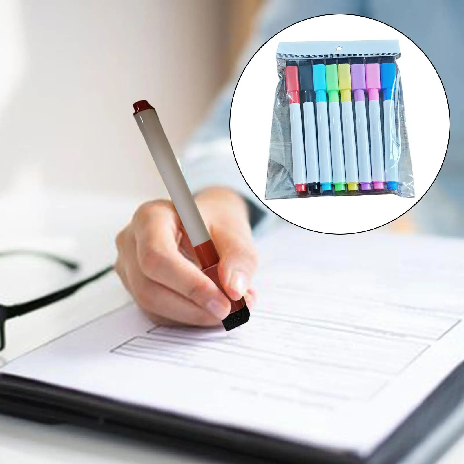 Rotuladores de pizarra blanca de colores surtidos, bolígrafos de limpieza para tablero, tableros de cerámica para el hogar, 8 Uds.