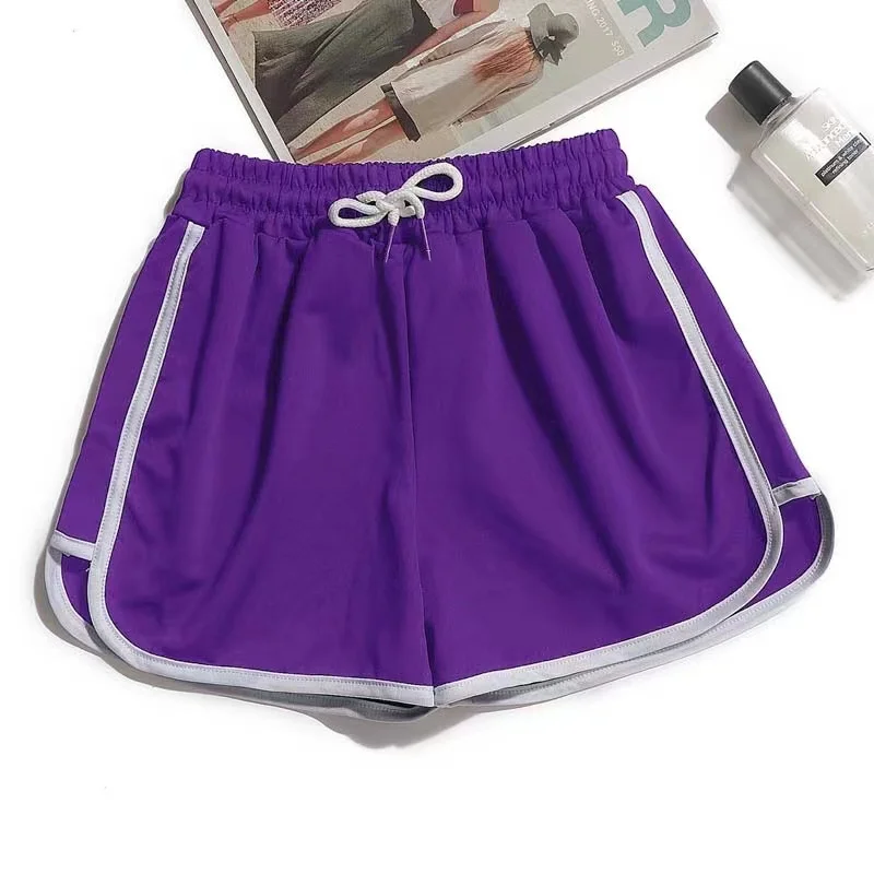 Women yoga Shorts Summer outer wear mid-waist casual loose straight pants lady stylish thin breathable wide leg gym short pants, image 10
