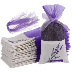 30pcs Empty Sachets Bag Flower Printing Lavender Fragrance Sachet Bags for Dry Flowers Storage Fragrance Lavender Sachet Bag