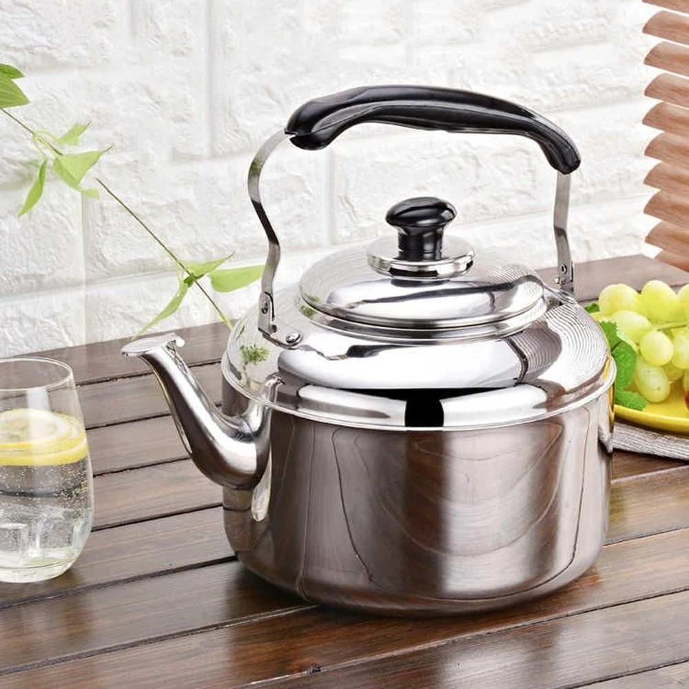 304 Stainless steel whistle kettle, Non-magnetic thickened boiling water kettle, Induction cooker gas universal tea kettle, 5L