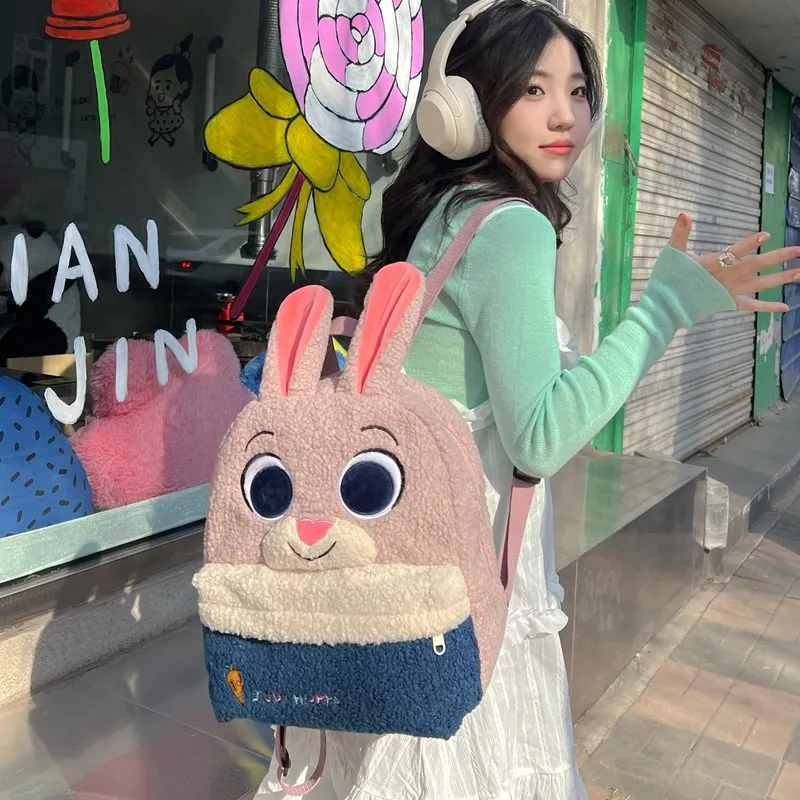 Disney Zootopia Judy Hopps Plush Backpack Nick Wilde Girl Cute Large Capacity Computer Bag Travel Backpack Children School Bag