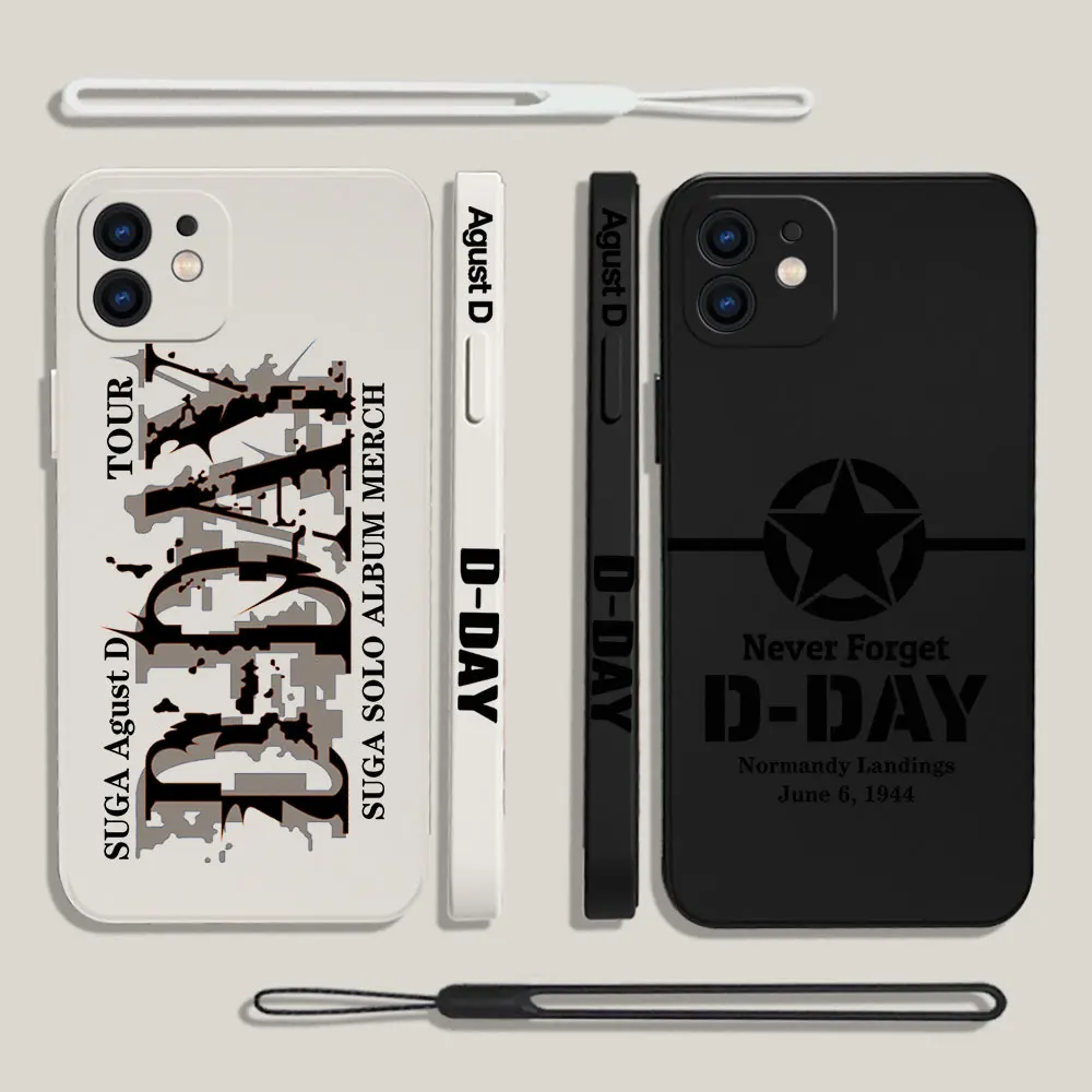 Fashion Phone Case For iPhone 15 14 13 12 11 Pro Max Mini X XR XS SE 8 7 Plus SUGA D-DAYs Soft Liquid Silicone Cover