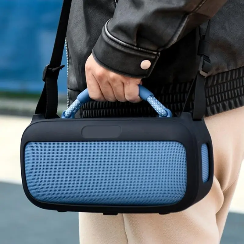 

2025 New Silicone Case Carrying Storage Bag with Shoulder Straps for Speaker