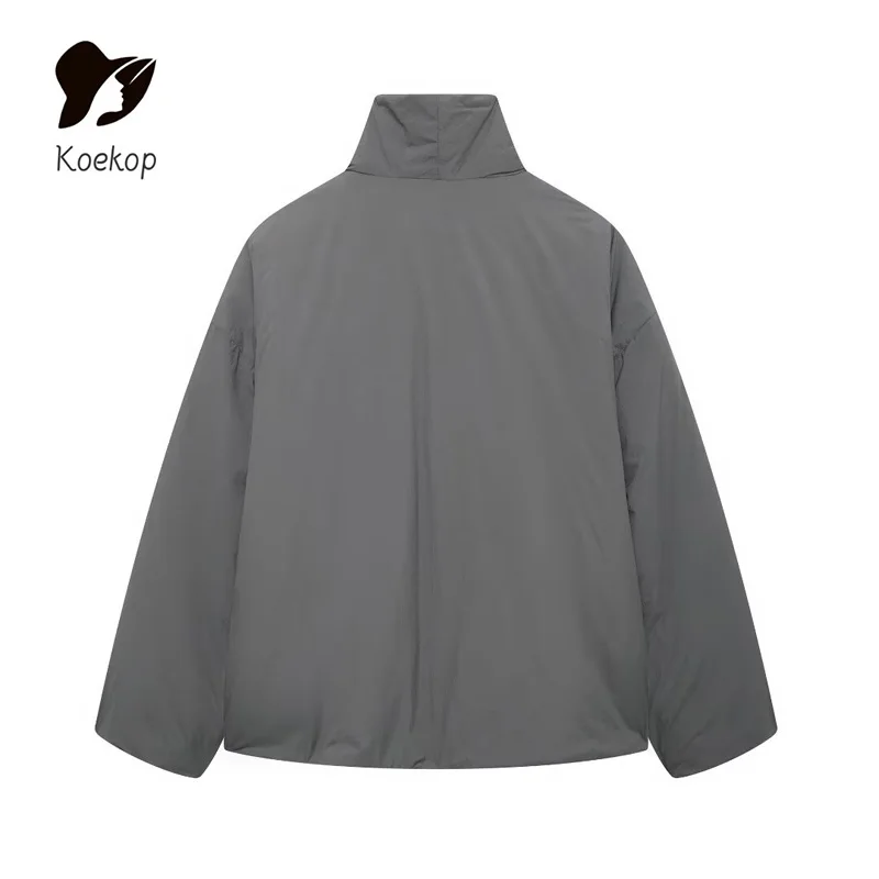 Koekop Women\'s Fashion Solid Color Double Lapel Kimono Style Asymmetric Cotton Suit Vintage Chic Ladies Chic Lady Cotton Suit