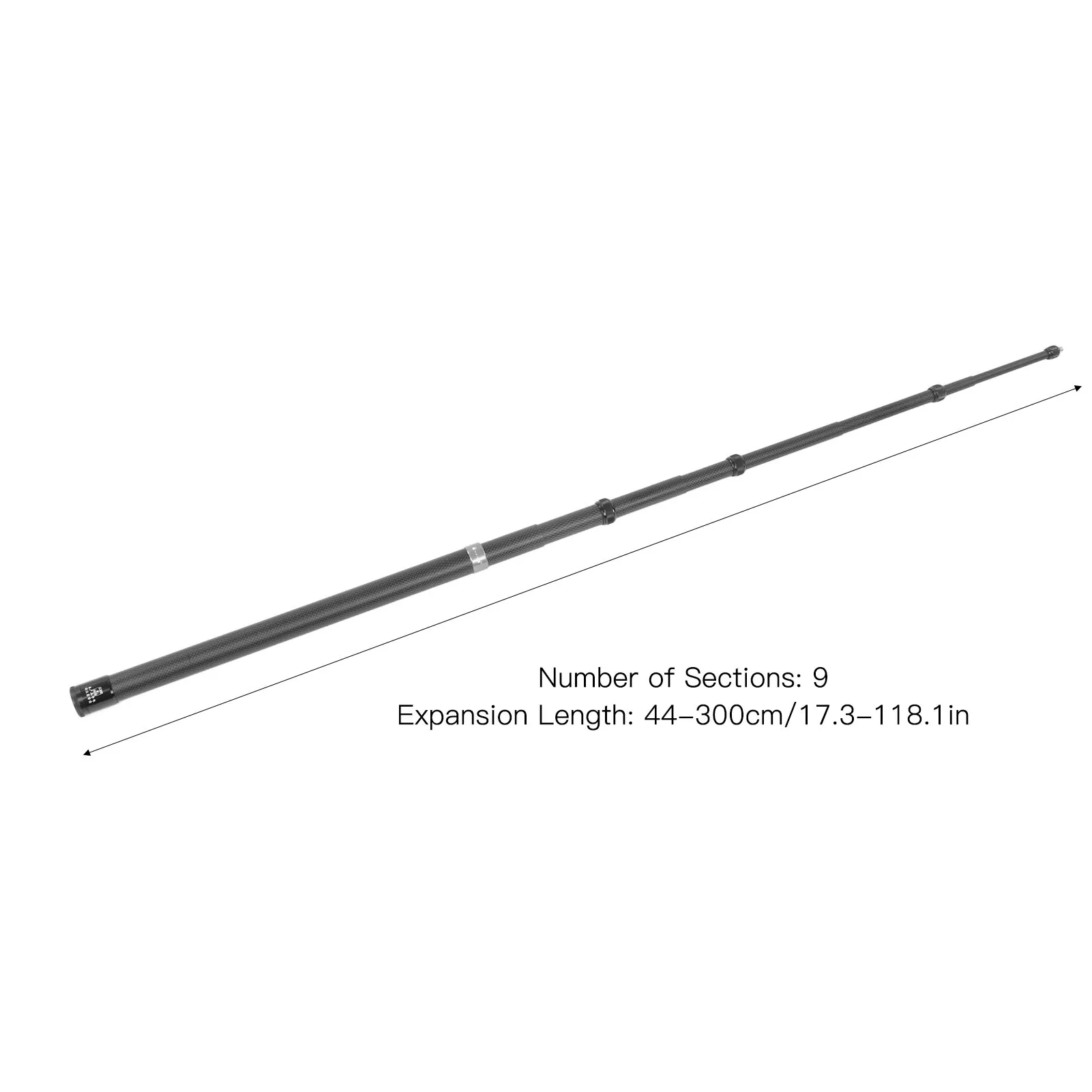 عصا سيلفي لكاميرا الحركة قبضة مريحة 300 سم عصا سيلفي لكاميرا الحركة المحمولة من الكربون 9 أقسام للعمل