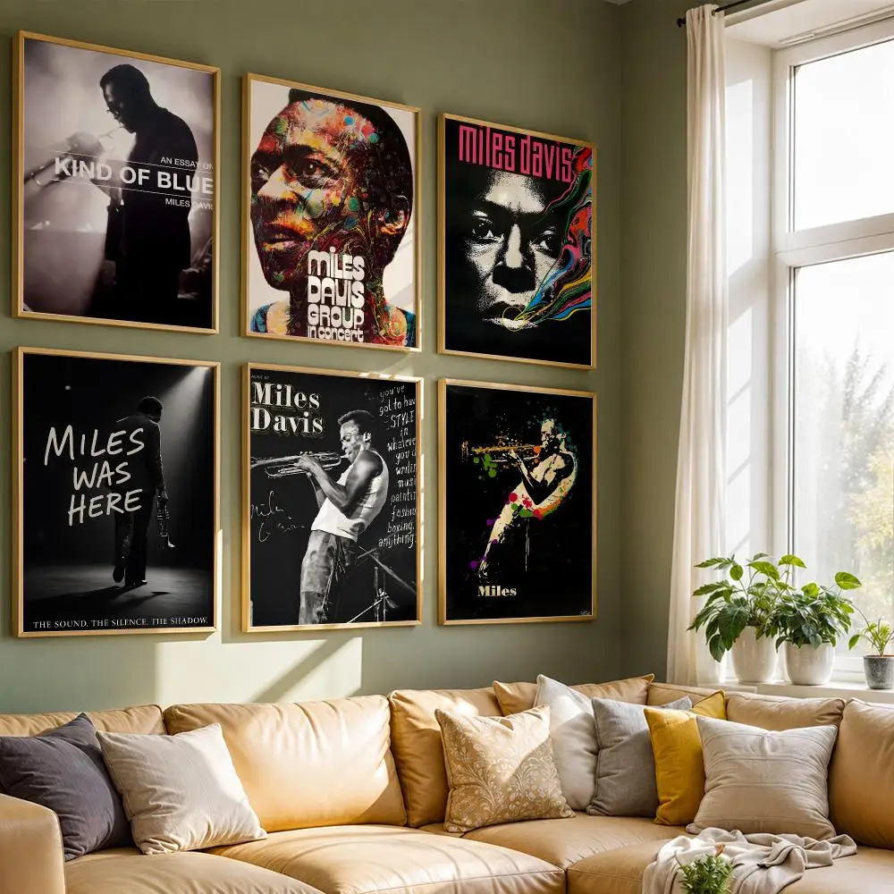Jazz Musician M-Miles Davis Poster HD Quality Wall Art Retro Posters For Home Room Wall Decor Kawaii Room Decor
