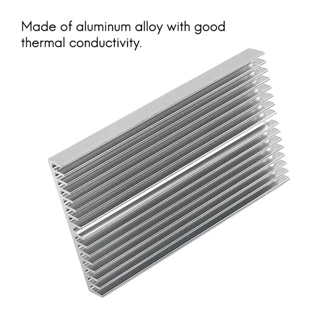 High-Power Aluminum Alloy Heat Sink Profile Electronic Heat Sink 100X60X10mm Aluminum PCB Heat Sink Silver