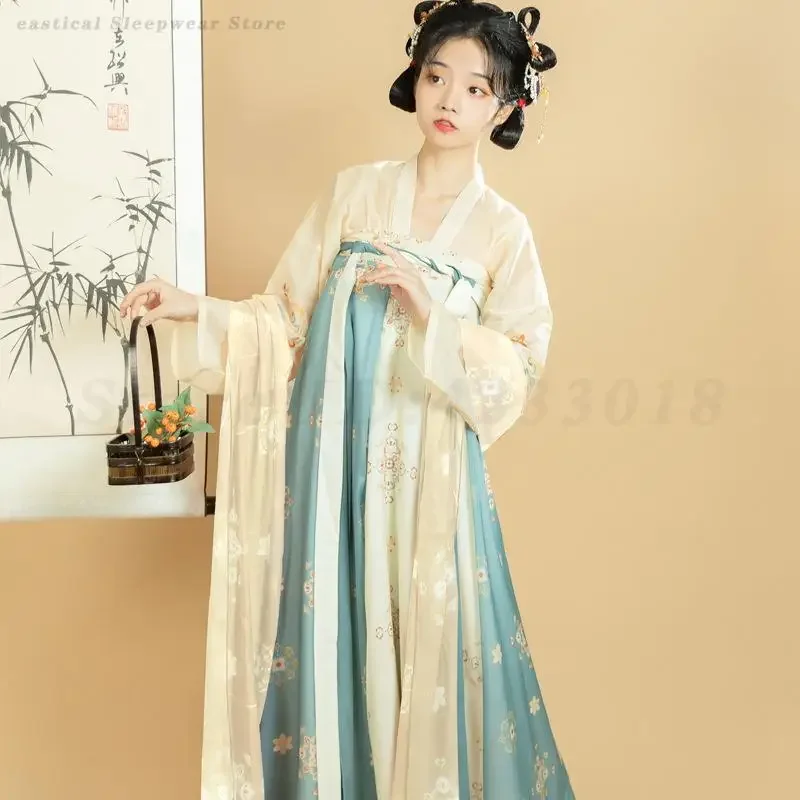 

Lady Chinese Style Han Fu Long Fairy Costume Traditional Classical Elegant Princess Hanfu Spring Ancient Evening Set Dress