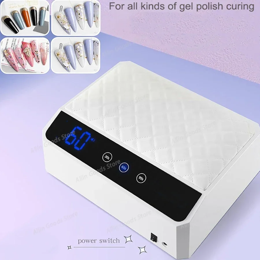 Rechargeable Nail Lamp, 178W High Power Wireless UV LED Nail Dryer with Hand Pillow, For Nail Salon & Press On Nails UV LED