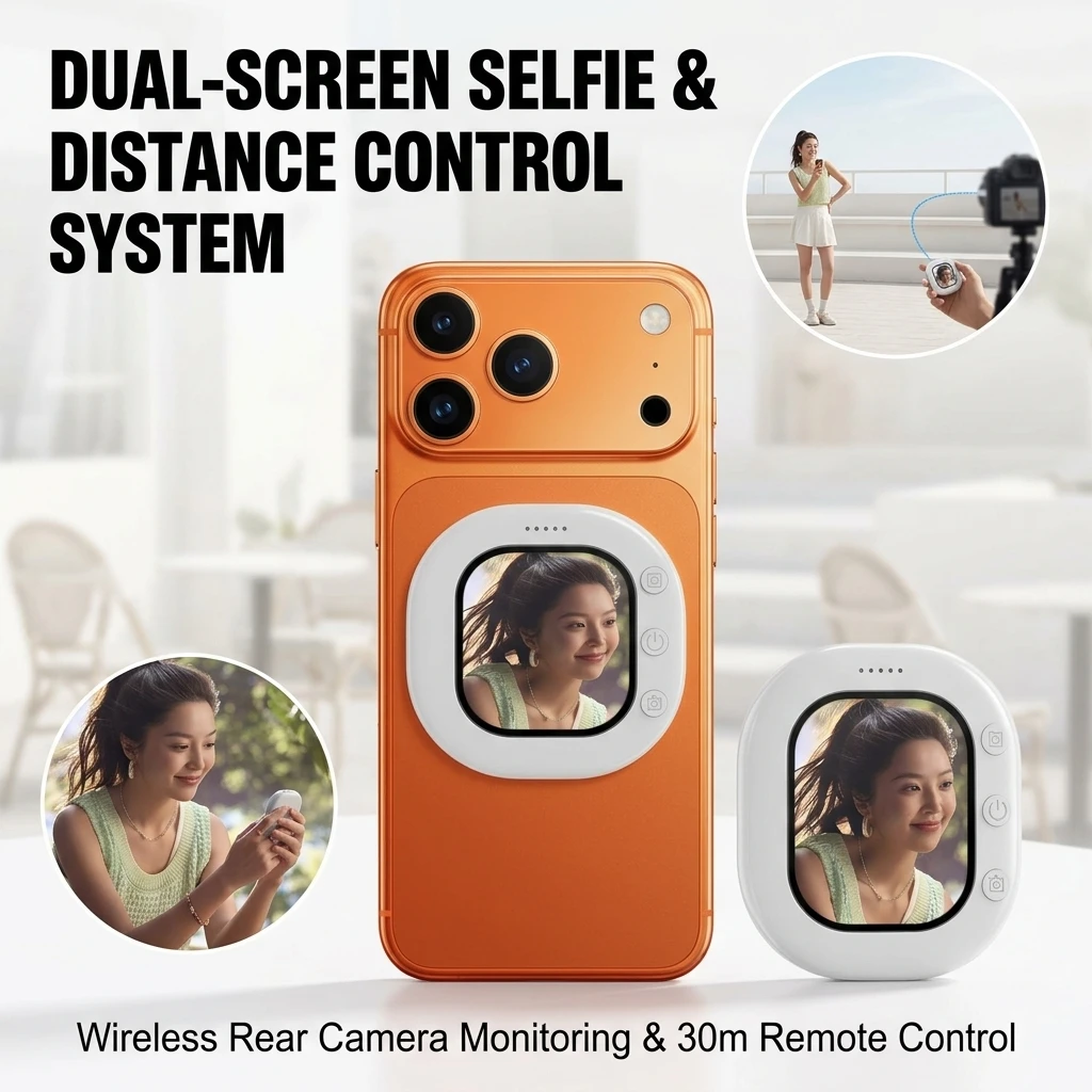 Mini Wireless Magnetic Phone Screen Projector Mobile Phone Rear Camera Selfie Video Camera For Vlog Live Selfie Screen