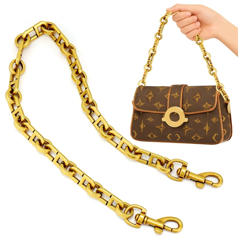 

HOLIN 47 см массивная цепочка для кошелька, короткая цепочка для сумочек, не легко выцветает, золотая цепочка для сумки для женщин, кошелек для сумок