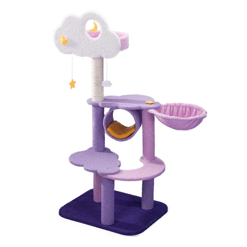 Imagem -05 - Grande Gato Roxo Escalada Quadro um Grab Post Torre Cat Ninho Árvore ir Villa Pet Supplies Arranhando Post