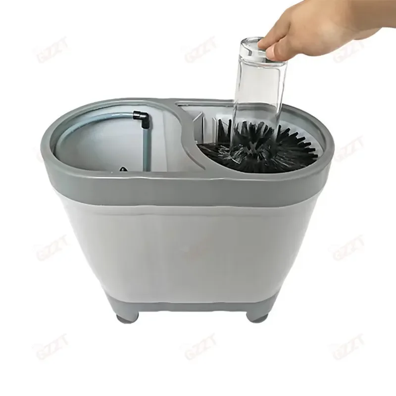 Commercial Semi Automatic Cup Washer 600 Cups Per Hour Manual Glass Cleaning Machine for Restaurant Kitchen Bar Dishwashing
