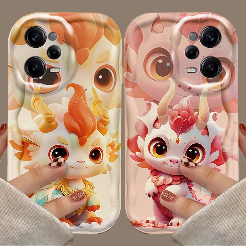 Cartoon Dragon Long For Xiaomi Redmi 12 12C 12R 11A 13C 10 10C 10X 9 Power 9A 9C 9T 8 K70E K70 K60 K50 Pro Soft Silicone Case