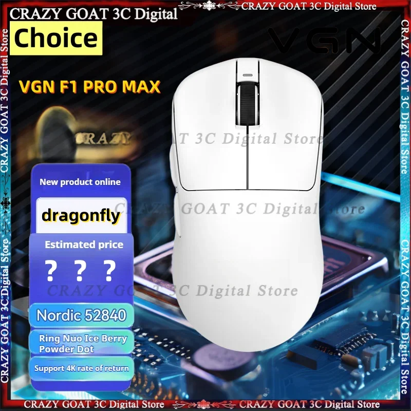 

Беспроводная мышь VGN Dragonfly F1 Pro Max, двойной режим, сенсор Paw3395, легкая игровая мышь с низкой задержкой 4k, ПК, стандартный подарок