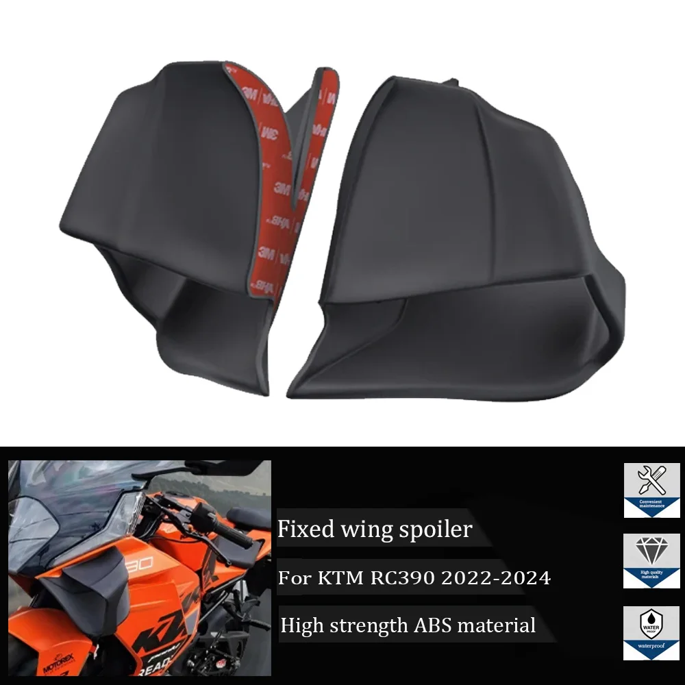 

Motorcycle Fixed Wing Spoiler For KTM RC390 RC 390 2022-2024 Front Aerodynamic Wing Side Winglet windshield wing Aileron Fairing