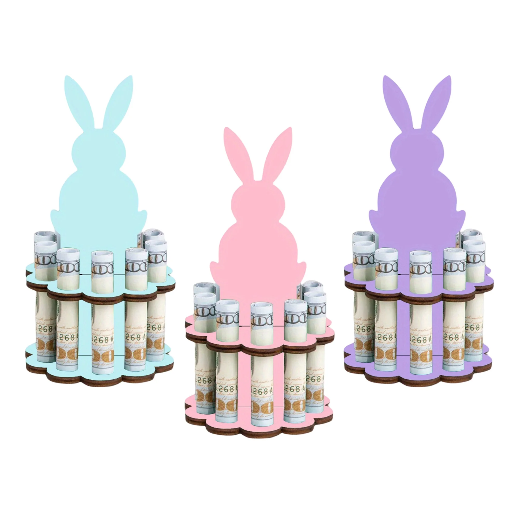 Easter Bunny Money Holder Cute Cash Money Dispenser Decorations Holiday Basket Stuffers for Home