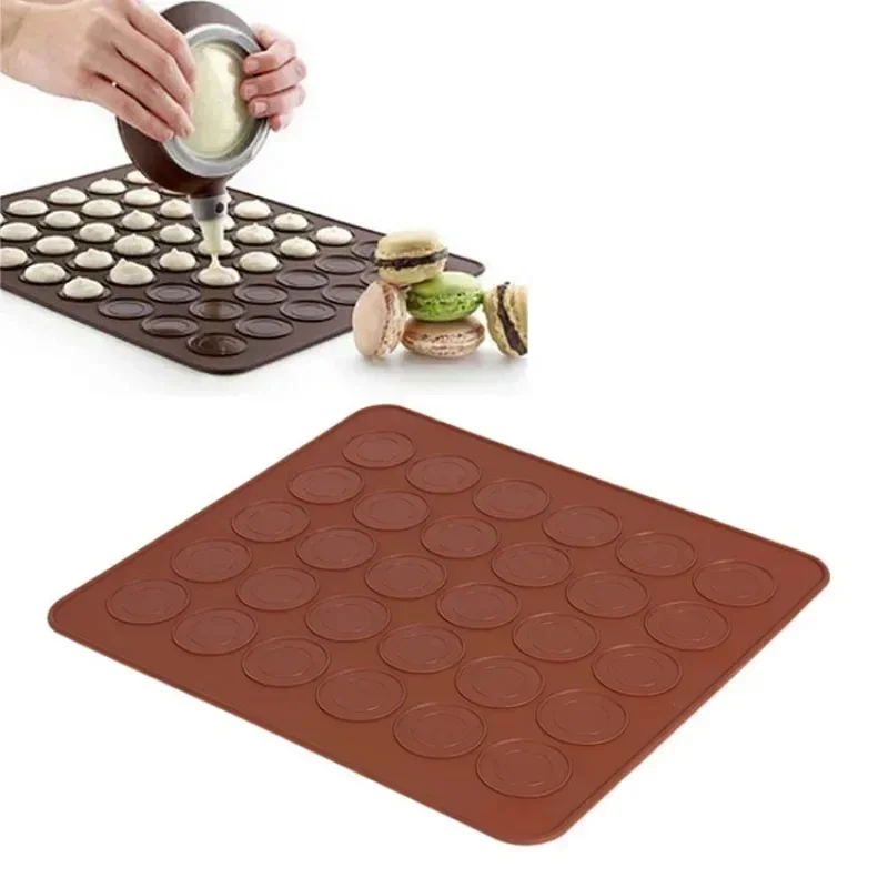 48/30 Holes DIY Macaron Mold Baking Mat Silicone Macaron Pastry Oven Baking Mould Sheet Mat Macaroon Sheet Bakeware Kitchen Tool