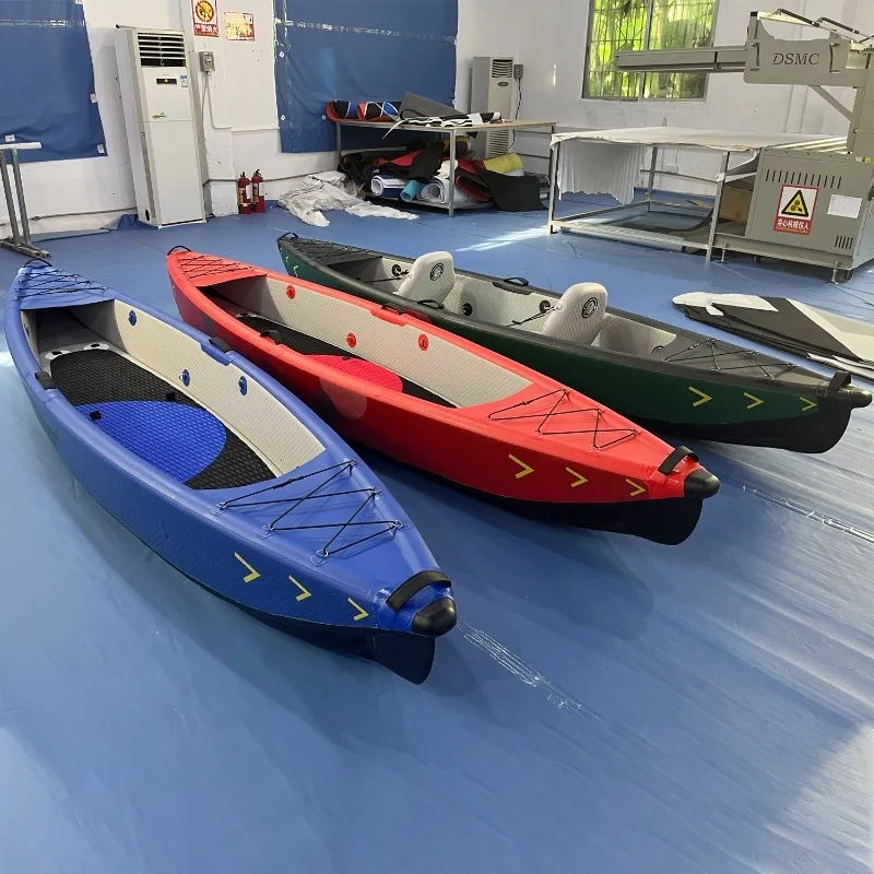 New Design 4.2m Portable Inflatable Kayak Canoe Reinforced PVC Material for Outdoor Fishing Boat for Lake and River Use