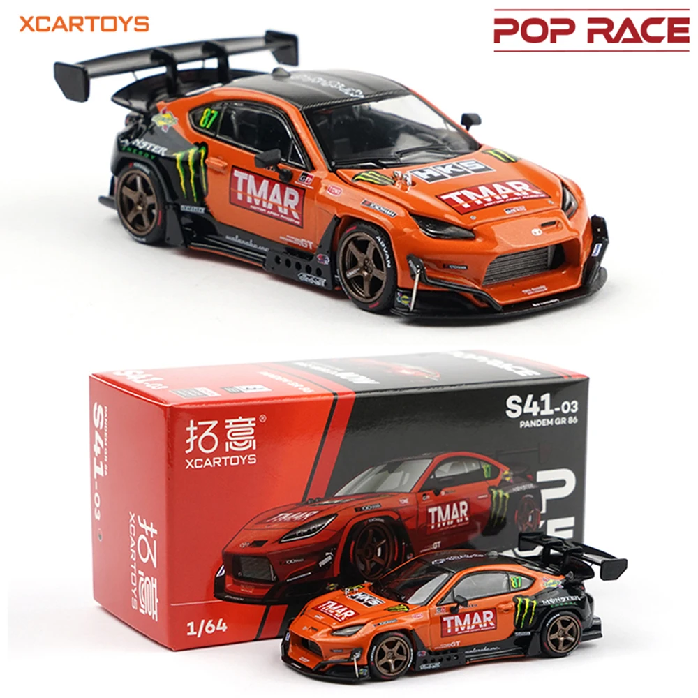 POPRACE 1:64 Scale High Quality Simulation Supercar PANDEM GR 86 Racing Car Model Alloy Car Collection Ornaments Birthday Gift