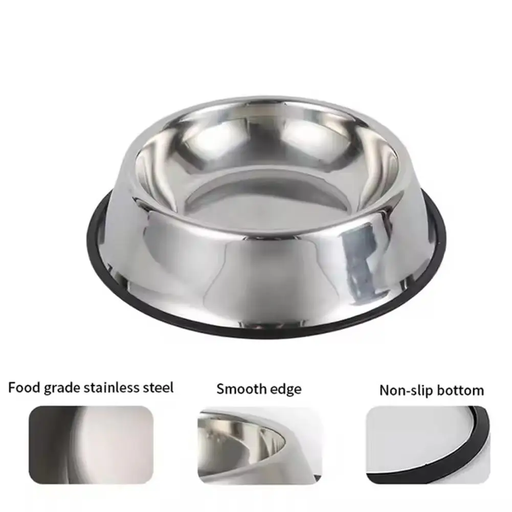Large Capacity Bowl Stainless Steel Pet Feeding And Drinking And Dog Feeder Bowl Food Bowl Cheap Bowl Metal P1r4