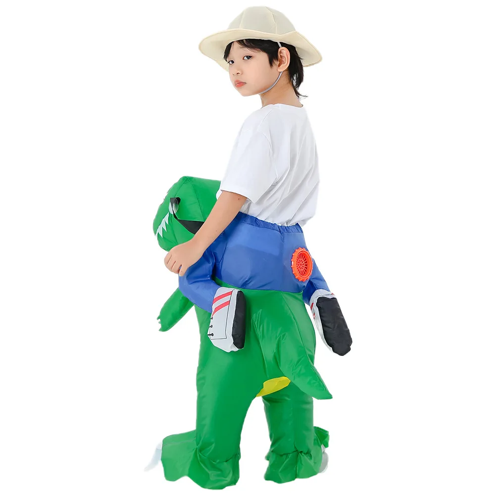 Kind Volwassen Opblaasbare Groene Dinosaurus Cosplay Kostuum Kids Kindertuin Performance Purim Halloween Carnaval Feest Mascotte Pak