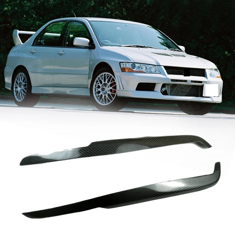 

Carbon Fiber Headlight Eyebrows Eyelids Stickers Trim Cover Headlight Lid For Mitsubishi Evolution Evo 34Th 1997-2001