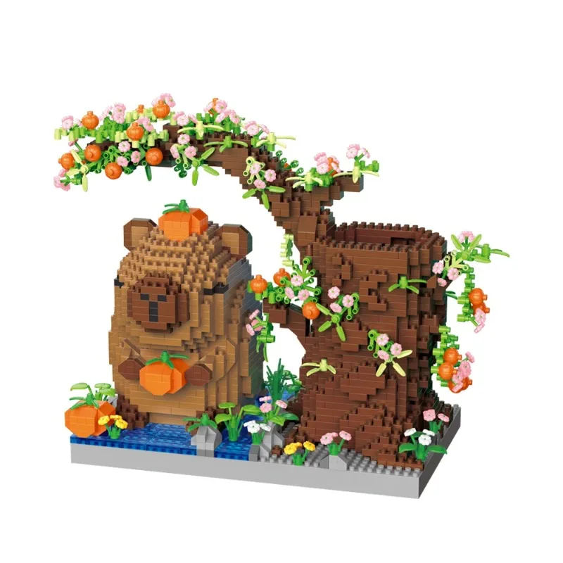 Tempat Pena Capibala Blok Bangunan Seri Puzzle Partikel Kecil Tikus Lumba-lumba Kemasan Baru Mainan Rakitan Hadiah Ulang Tahun