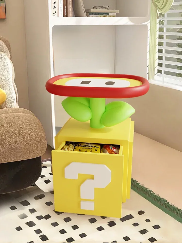 Question Mark Bedside Table Children's Creative Sofa Side Table Cartoon Home Living Room Coffee Table, Simple Storage Rack