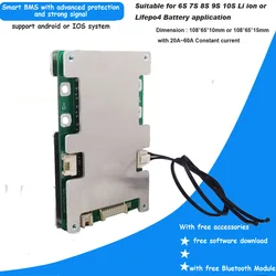 36V 10S software Smart Lithium Ion Bluetooth Smart  BMS for 42V Li-Ion or 36.5V Lifepo4  Battery system  with 30A Current