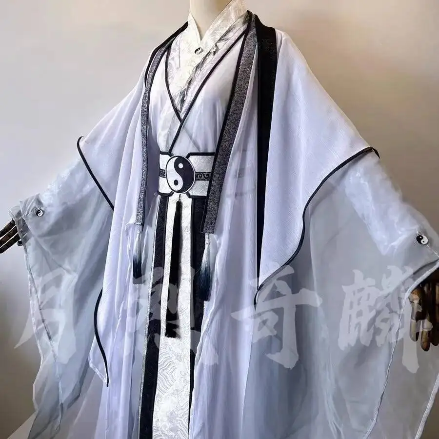 زي أداء الهالوين مو داو زو شي مشتقة شياو شينغشين كوسبلاي متعدد الاستخدامات هانفو أبيض أسود فستان على الطراز القديم