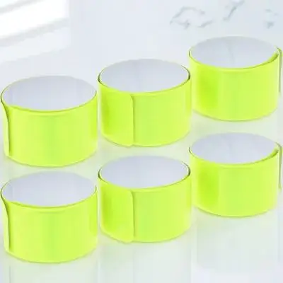 6 قطع من أشرطة المفاجئة العاكسة، شرائط عاكسة متينة لركوب الدراجات والجري والرؤية الليلية، حزام ذراع عاكس آمن