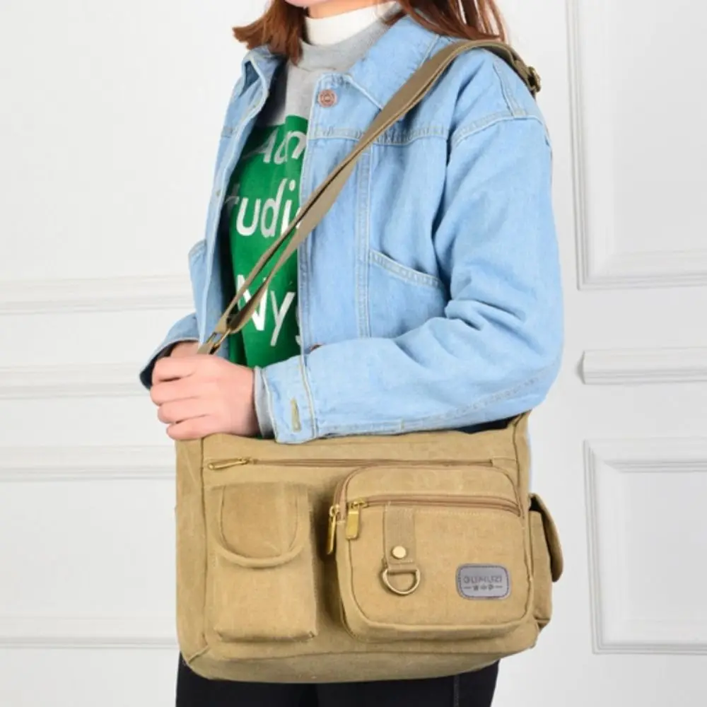 

Large Capacity Outdoor Shoulder Bag Canvas Adjustable Climbing Storage Bag Multifunctional Breathable Travel Tool Bag Travel