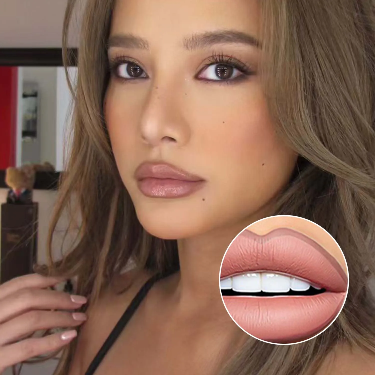 أحمر شفاه بني ملمع غير لامع قلم تحديد شفاه عاري يدوم طويلاً مقاوم للماء أحمر شفاه ناعم مخطط شفاه كونتور مكياج مستحضرات التجميل