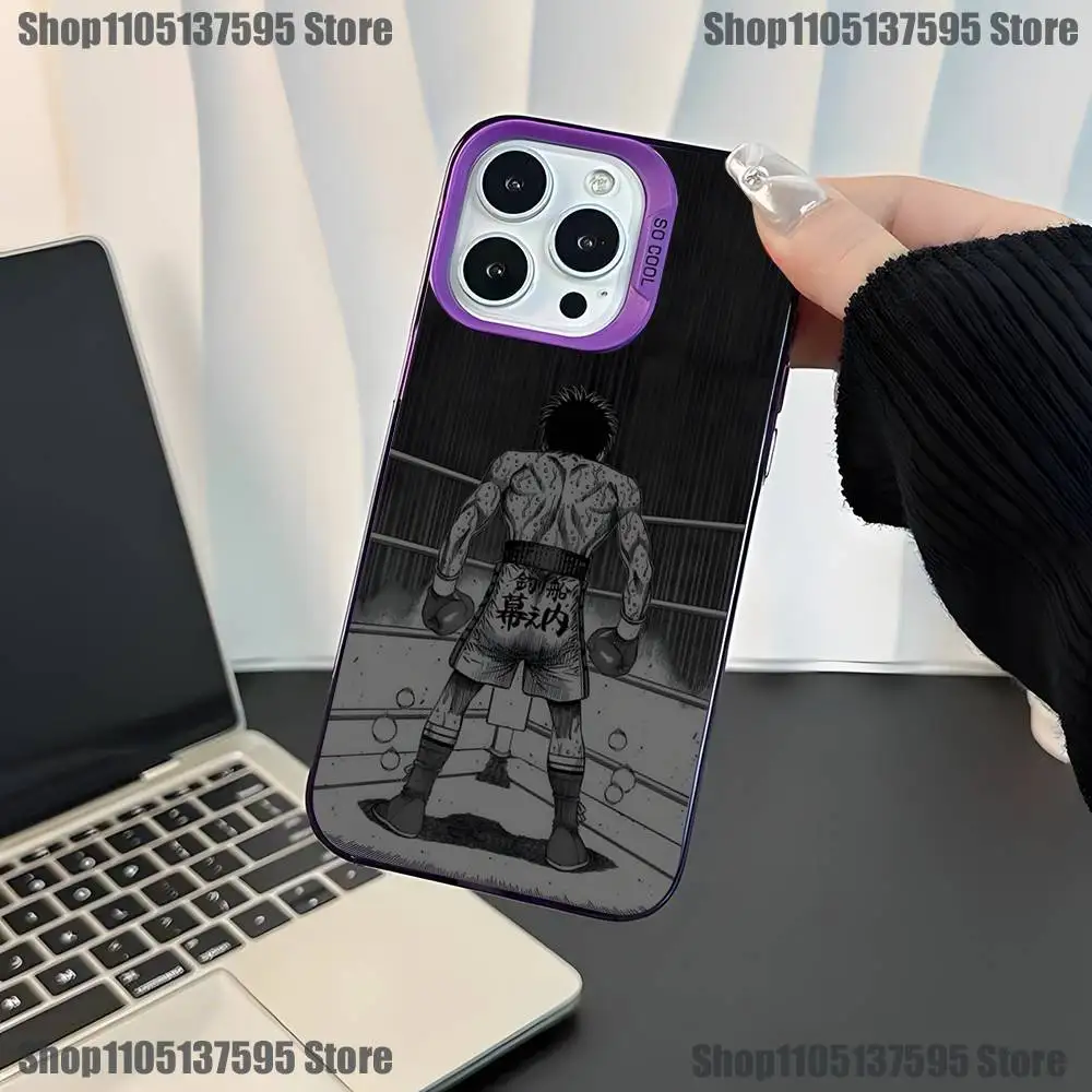حافظة هاتف Boxing H-Hajime no Ippo لهاتف iPhone 17,16,15,14,13,12,11,Mini,Pro,E,SE4,XS,MAX غطاء كاندي غير لامع أرجواني