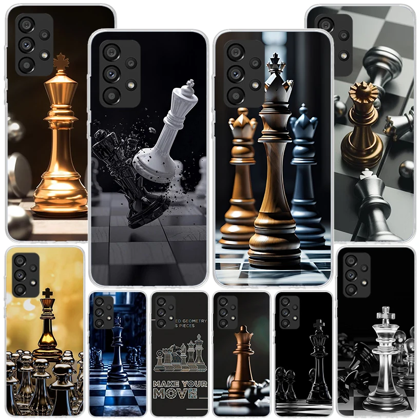 Competitive Chess Game Phone Case For Samsung Galaxy A14 A24 A34 A54 A04S A13 A23 A33 A53 A03S A12 A52 A22 A32 A02S A72 A73 Cove