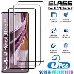 1-3 Pcs Tempered Glass For OPPO Reno 11 10 Pro 9 Plus 8T Find X6 X5 Pro A79 A58 A78 A98 A58 Curved Full Screen Protector Cover