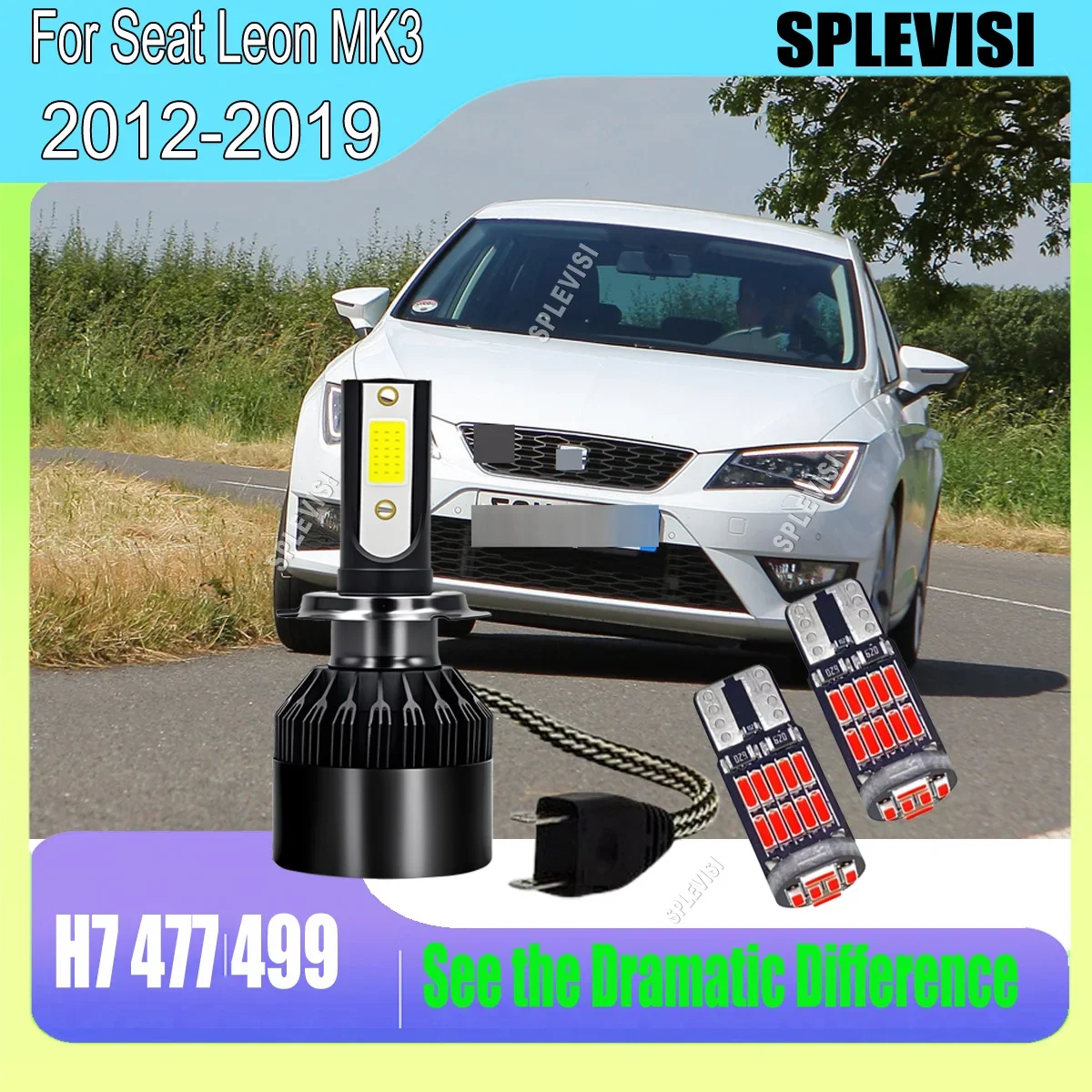 Superior Choice Get Pure White Beams with LED H7 60W Headlight Bulb For Seat Leon MK3 2012 2013 2014 2015 2016 2017 2018 2019