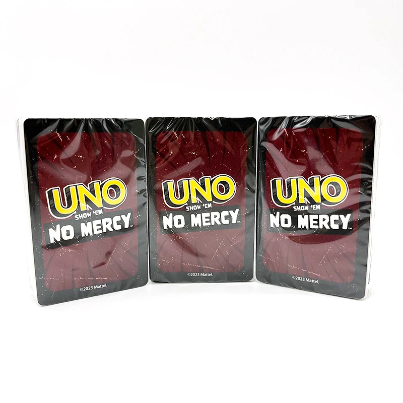 Mattel Games UNO No Mercy Card Game for Kids, Adults & Family Parties and Travel With Extra Cards, Special Rules and To