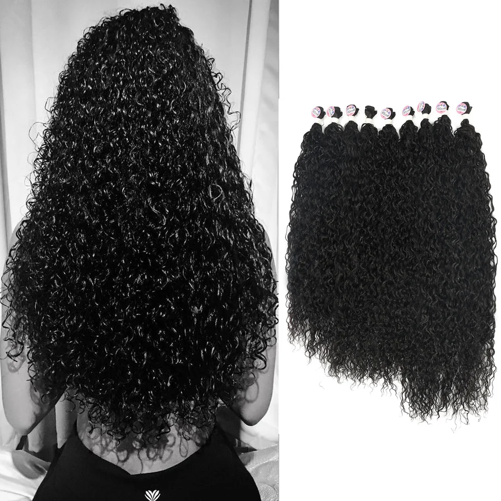 

Synthetic Bundles Hair Kinky Curly Hair Extensions 80 85 90cm Long Hair Weave Bundles Hair Extensions Thick 300g For Women