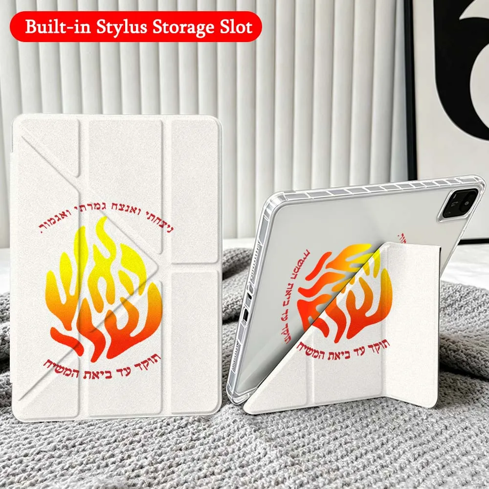 Flame Design Case For Xiaomi Redmi Poco Pad 5 6 7 8 Pro SE 11 11.2 12.1 Inch Transparent Y-Shaped Folding Tablet